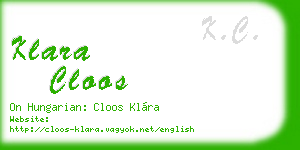 klara cloos business card